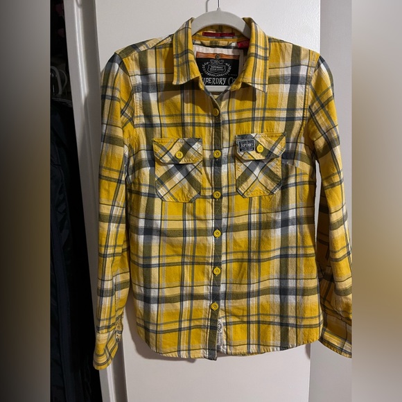 SUPERDRY Yellow Plaid Shirt - Picture 1 of 5